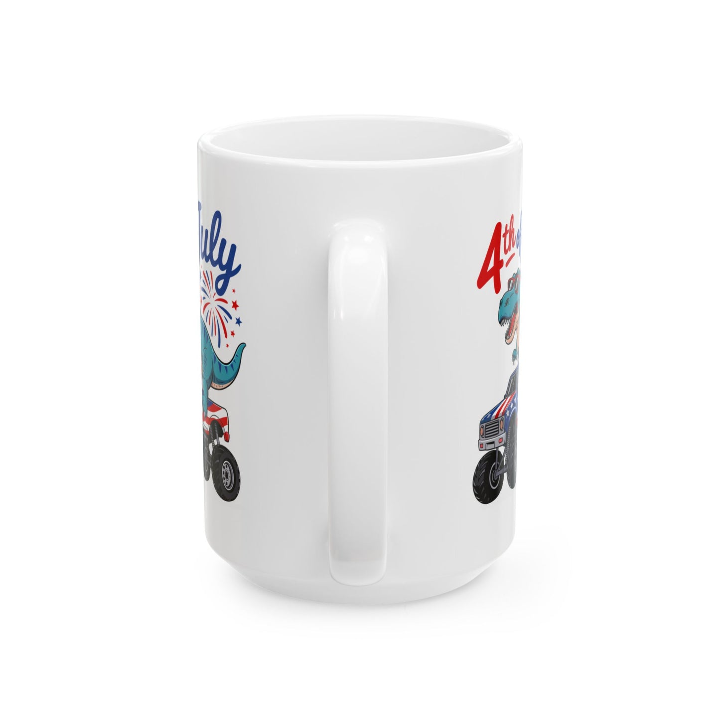 4th of July Mug - T Rex Monster Truck USA