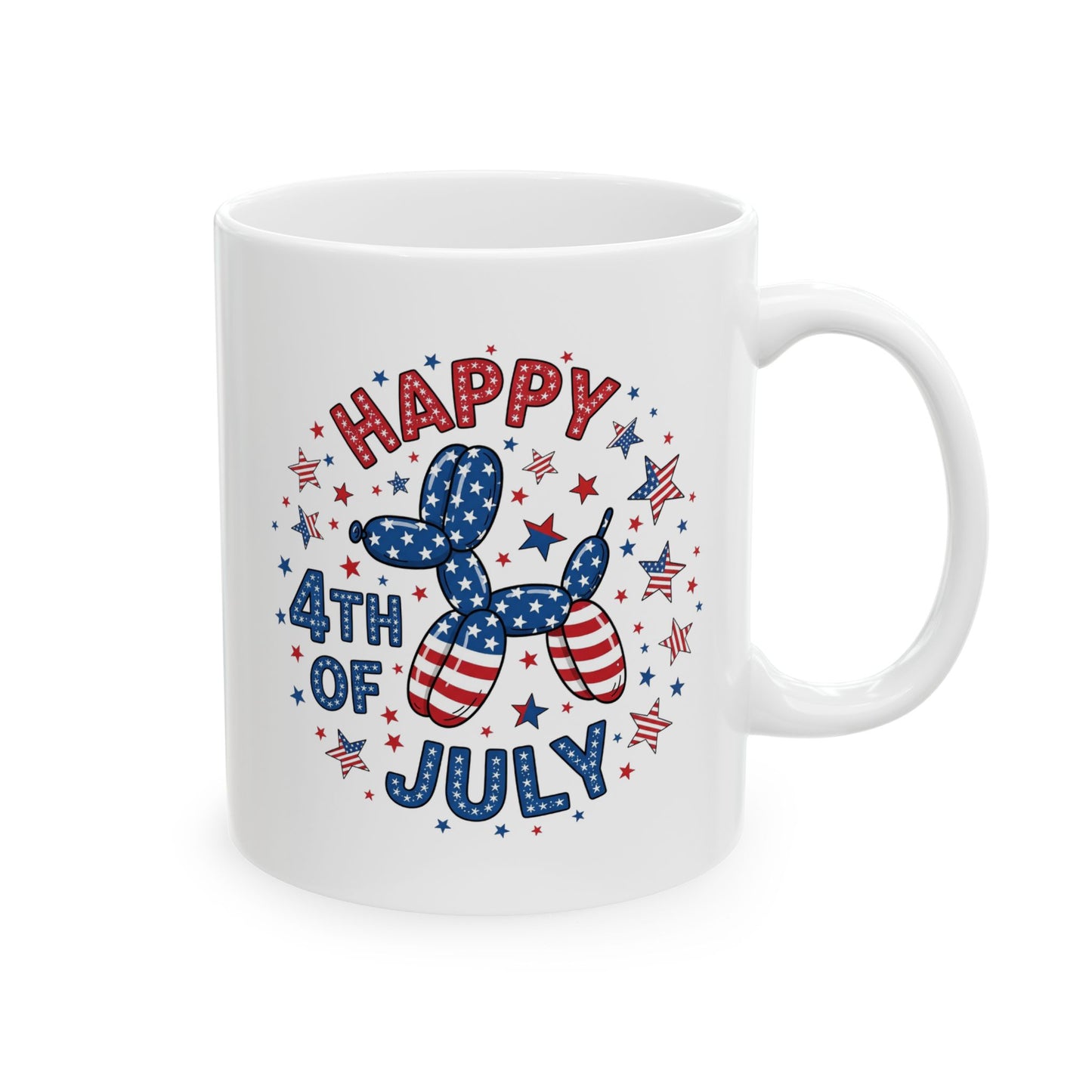 4th of July Mug - Happy 4th of July Dog Balloon