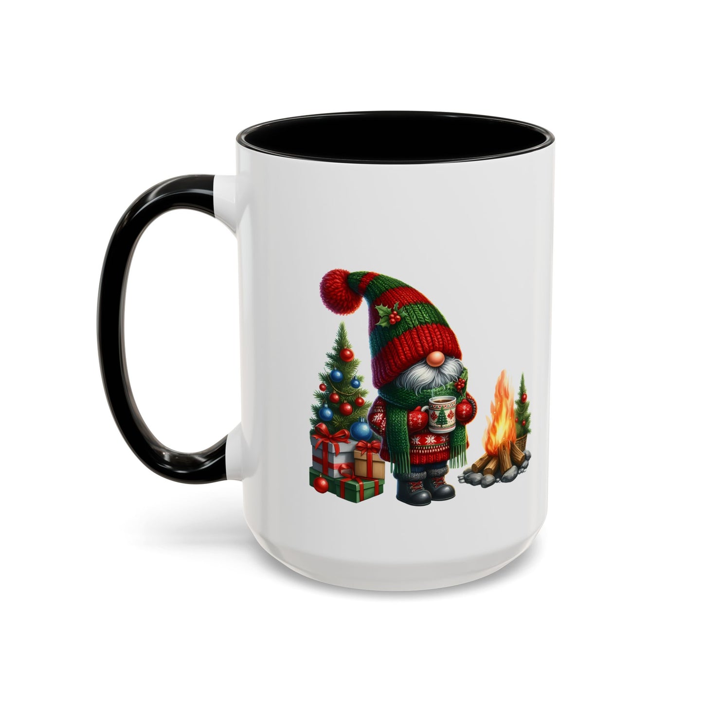 Christmas Mug - Gnome Presents and Fire