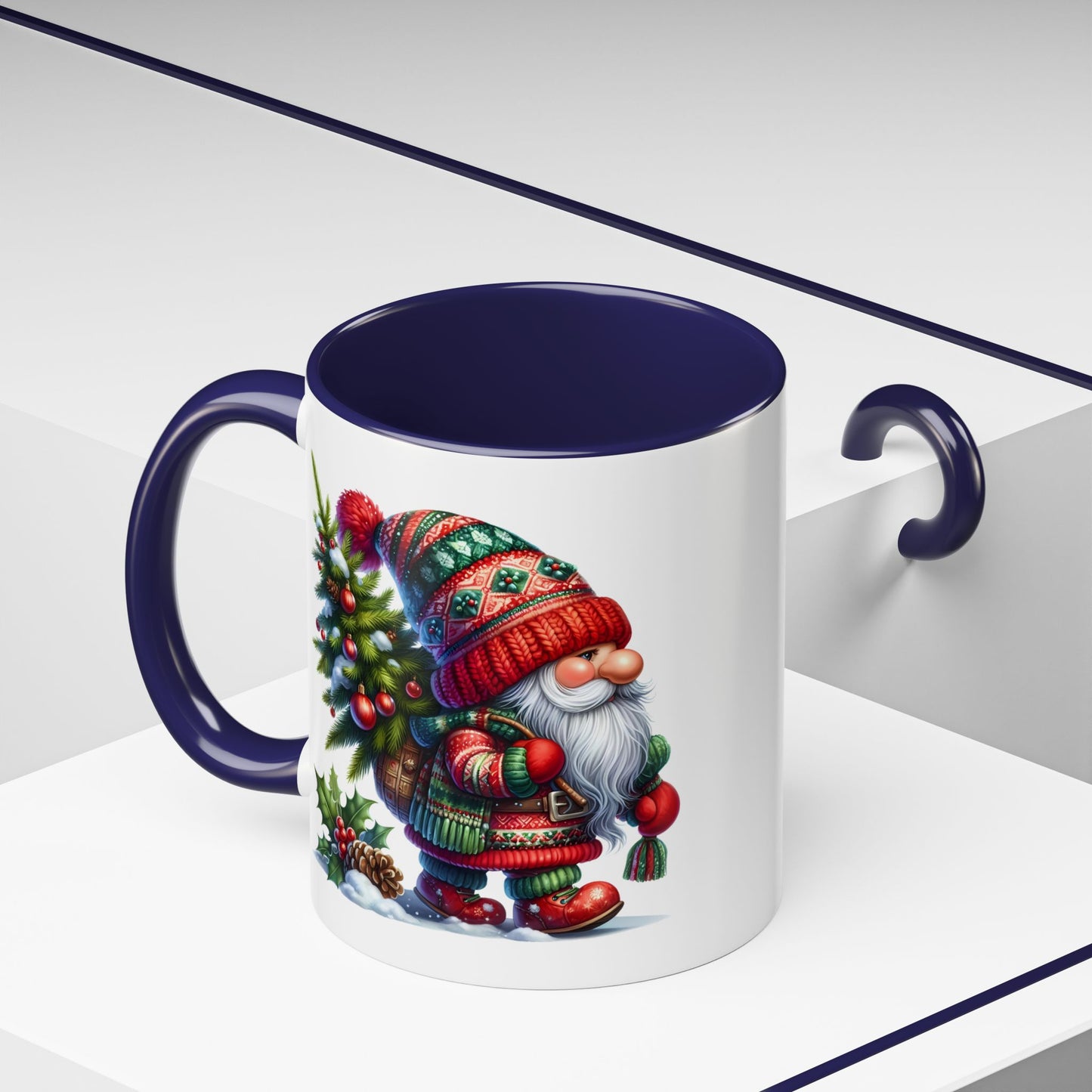 Christmas Mug - Gnome Christmas Tree and Pine Cone