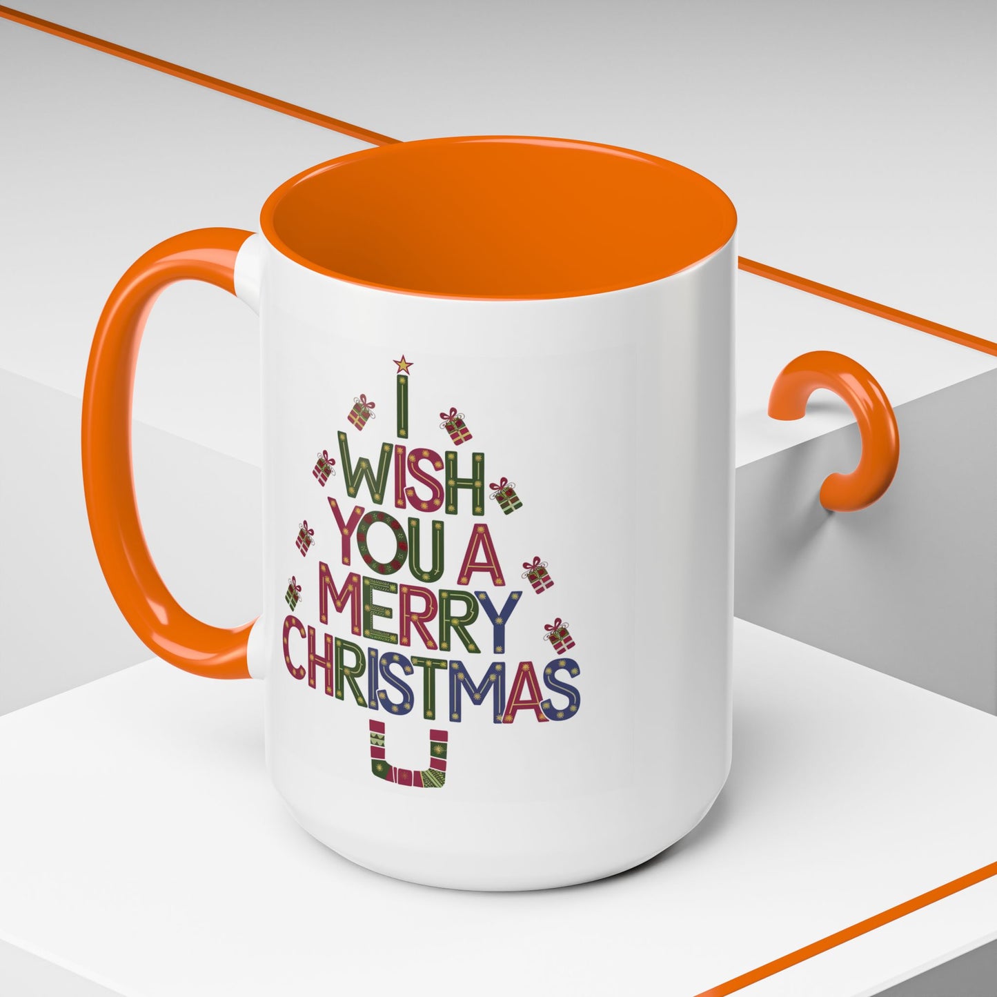 Christmas Mug - I Wish You a Merry Christmas Present Treee