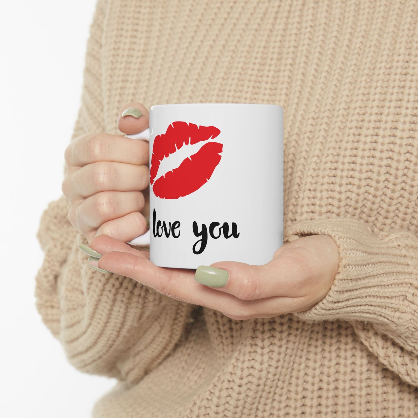 Valentine's Day Mug - I Love You Lipstick Kiss