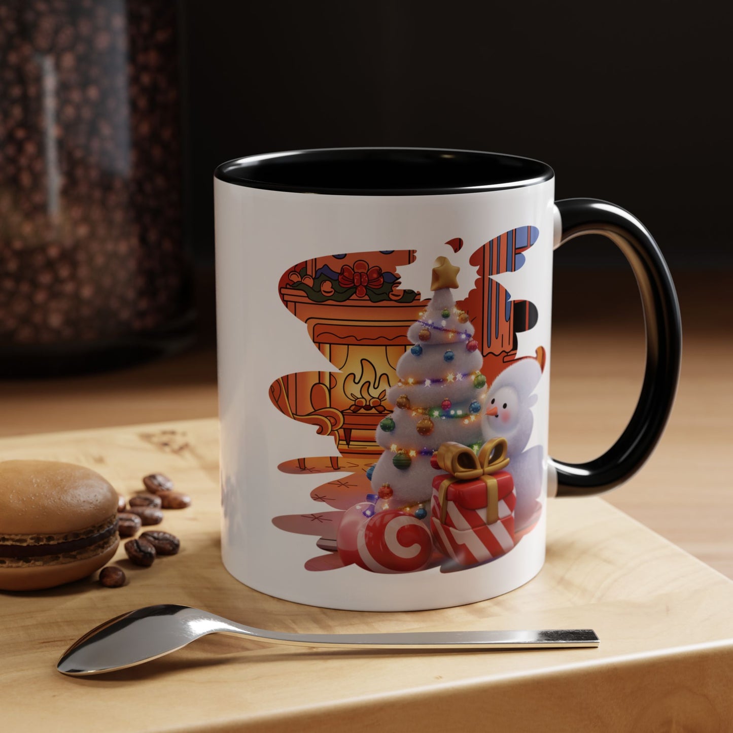 Christmas Mug - Snowman Tree Presents Fireplace
