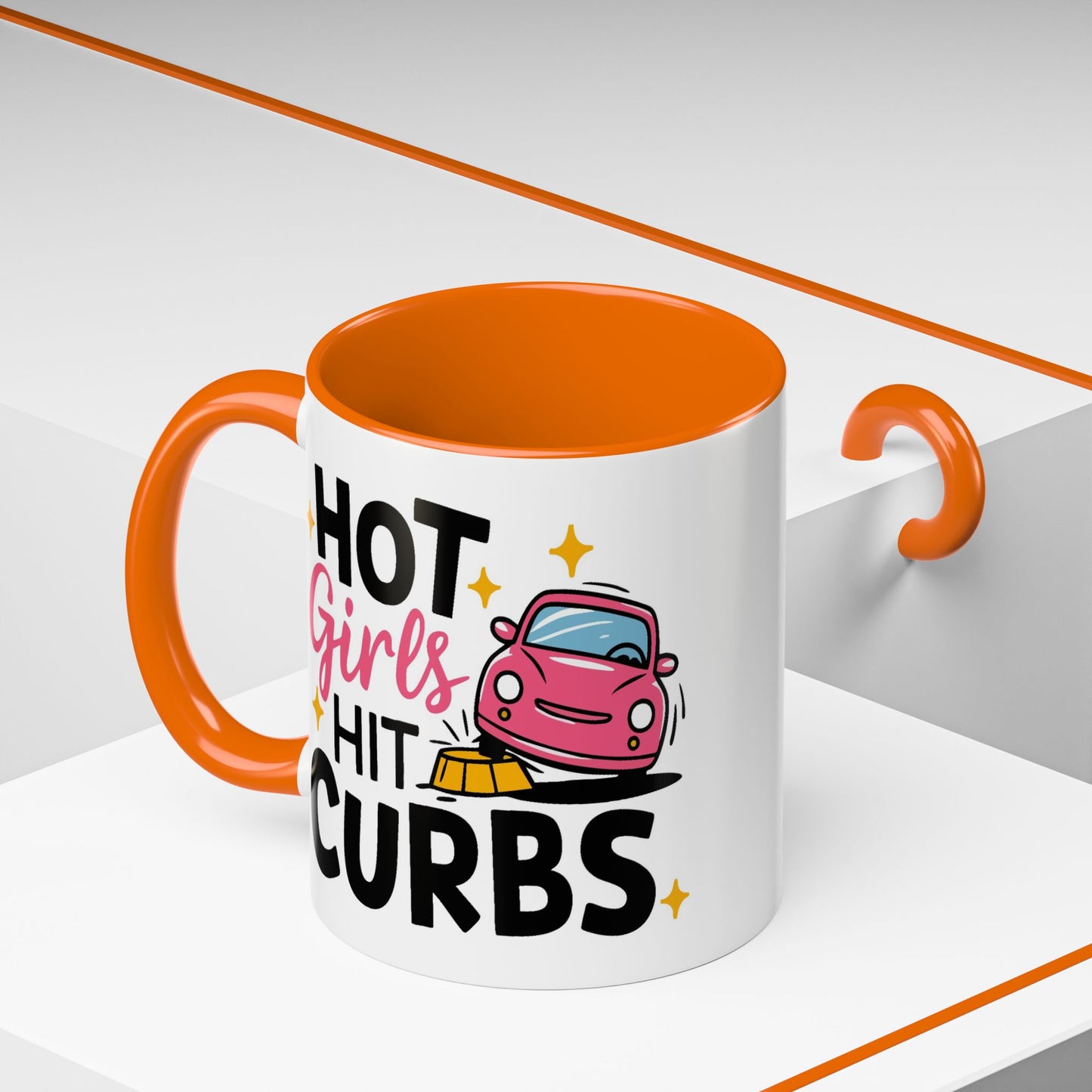 Humor Mug - Hot Girls Hit Curbs
