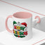 Christmas Mug - Merry Christmas Red Yellow & Green Text Green & Red Hat