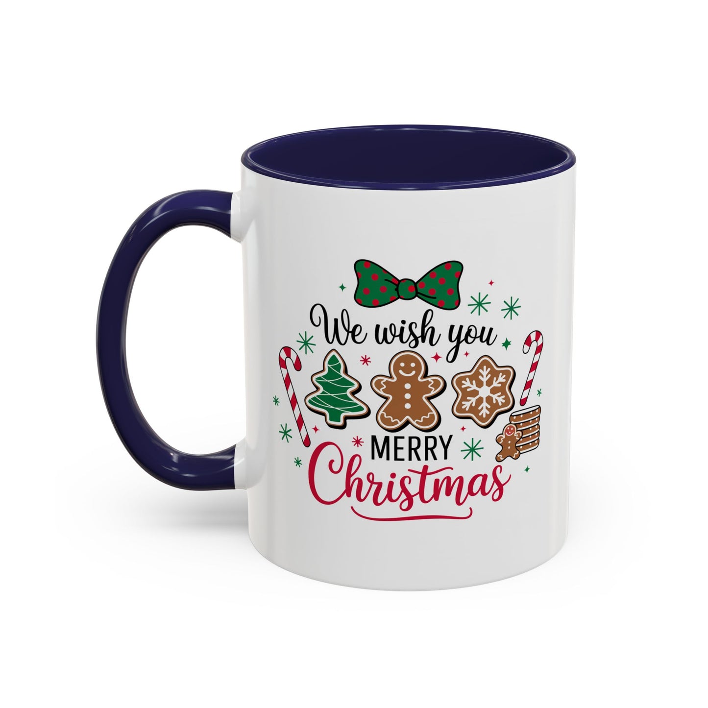Christmas Mug - We Wish You a Merry Christmas Black & Red Text Cookies & Candy