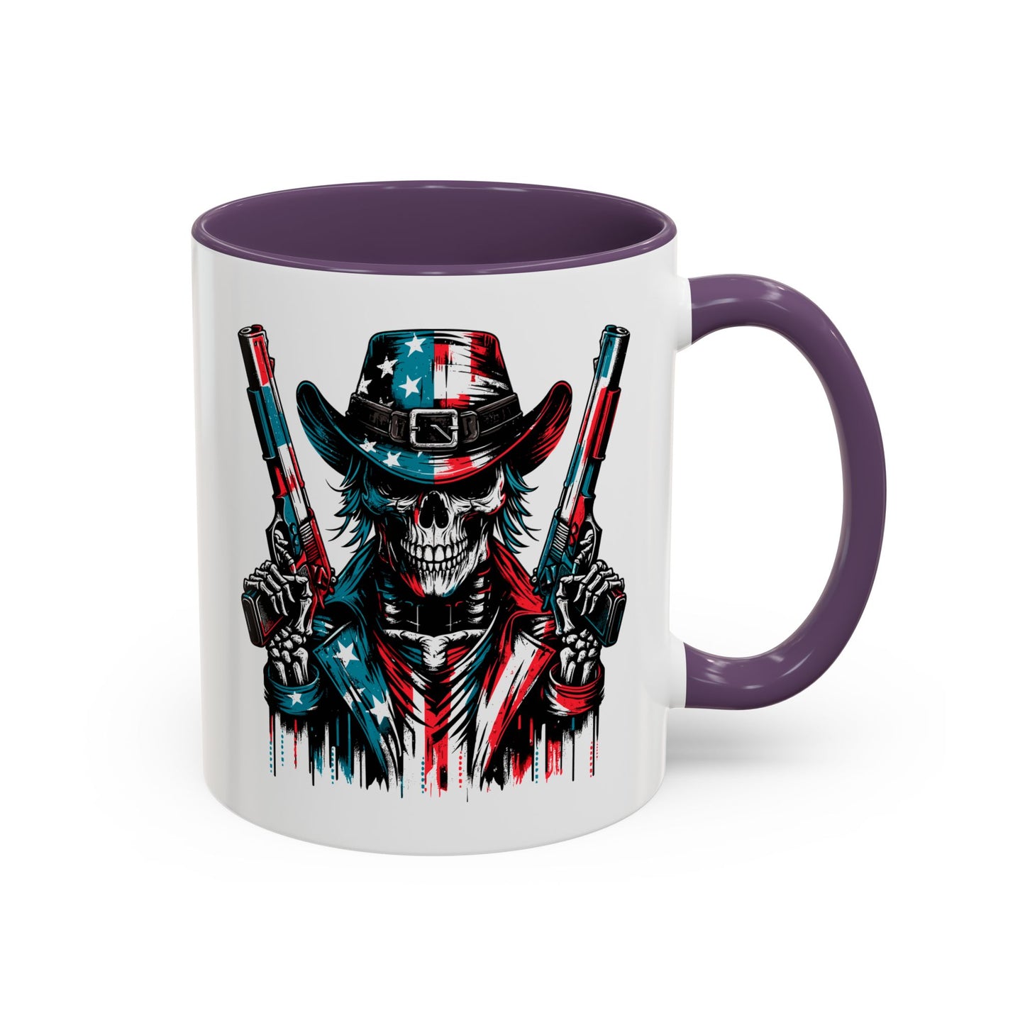 4th of July Mug - Skeleton with American Flag