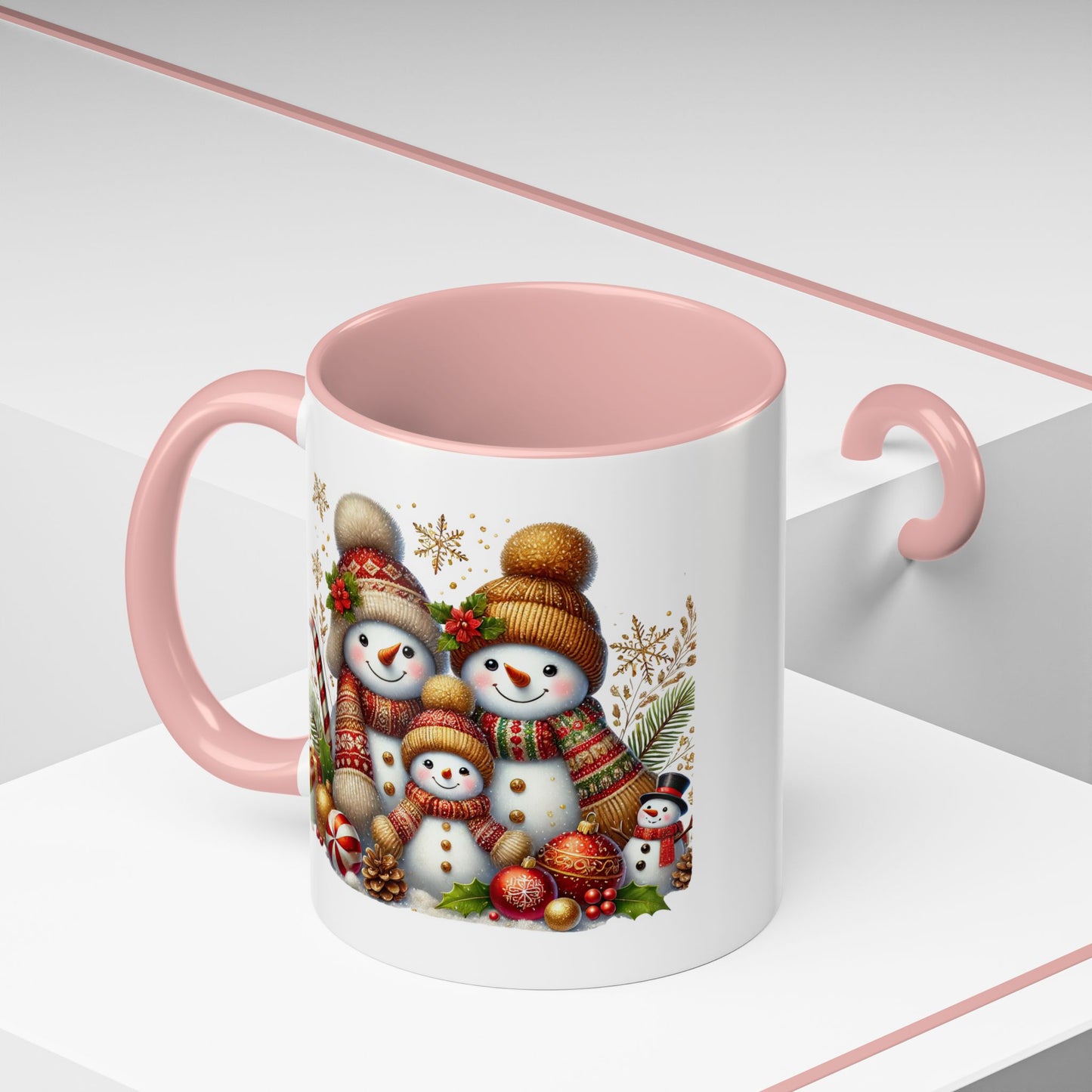 Christmas Mug - Gold Snowman Family