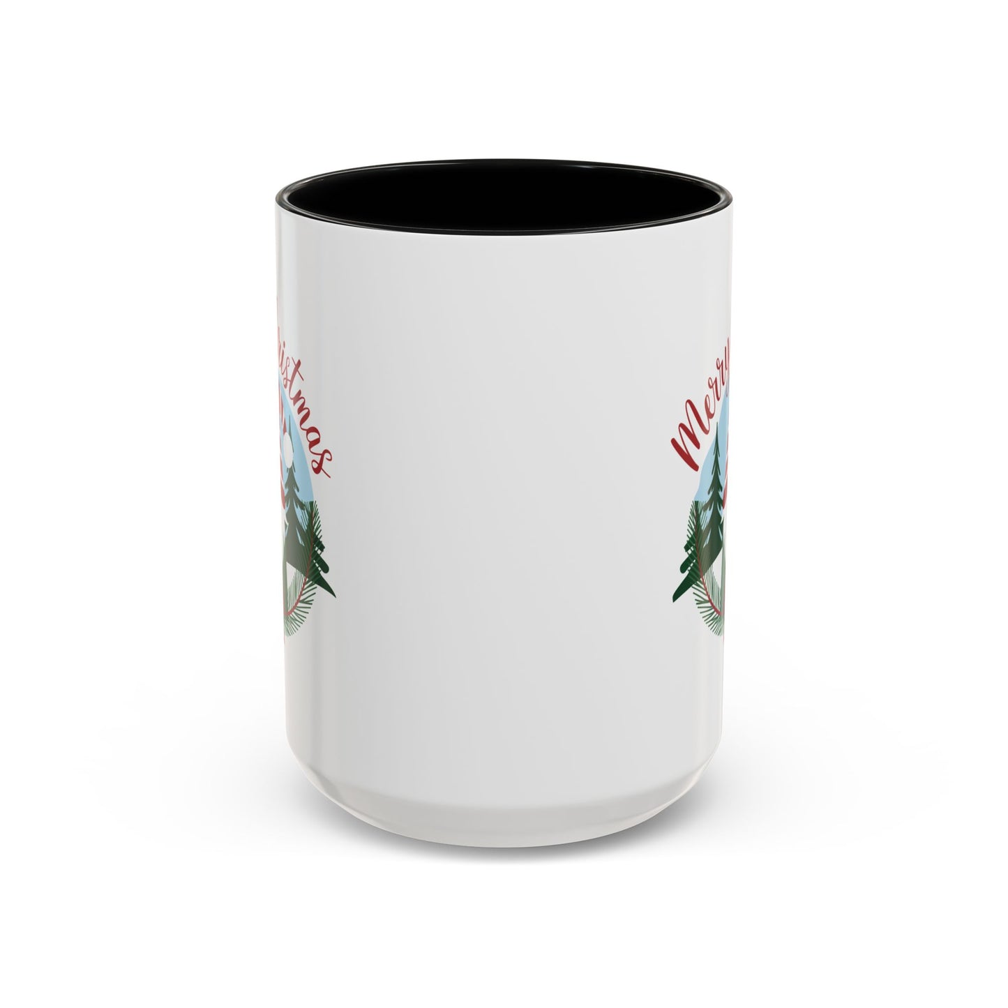Christmas Mug - Merry Christmas Red Text Gnome Bow Tree