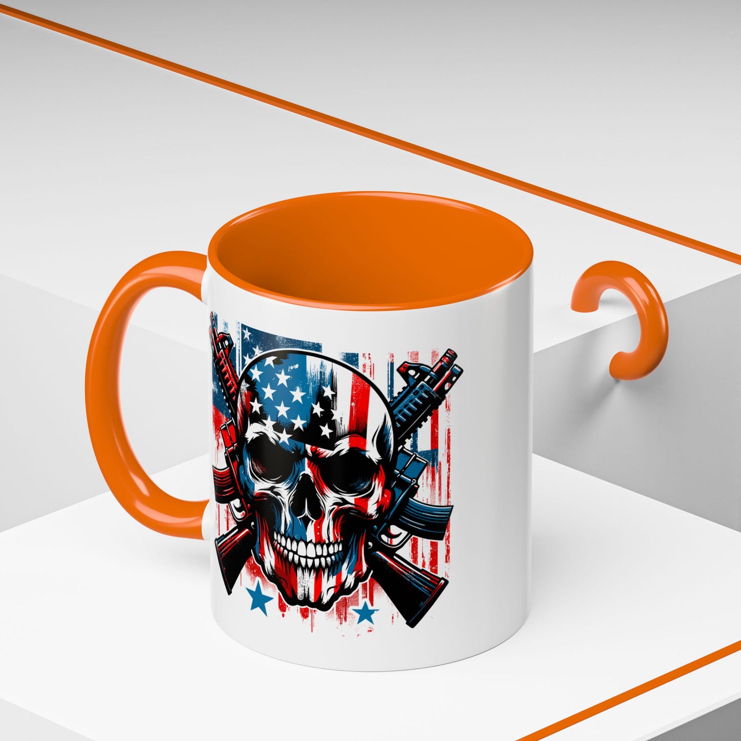 4th of July Mug - Skull With American Flag