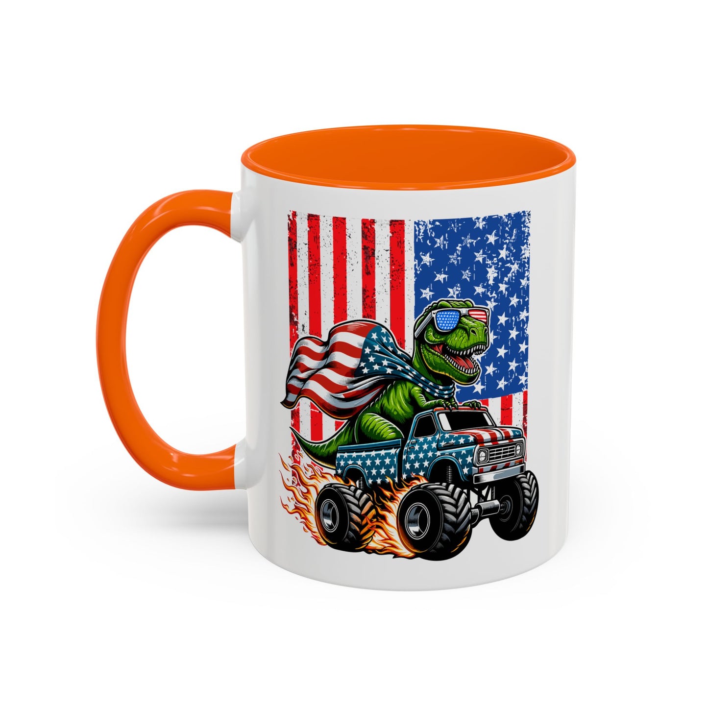 4th of July Mug - T Rex Riding Monster Truck