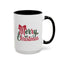 Christmas Mug - Merry Christmas Red & Green Text Bow