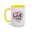 Valentine's Day Mug - Love You Heart Arrows