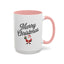 Christmas Mug - Merry Christmas Black Text Santa Present