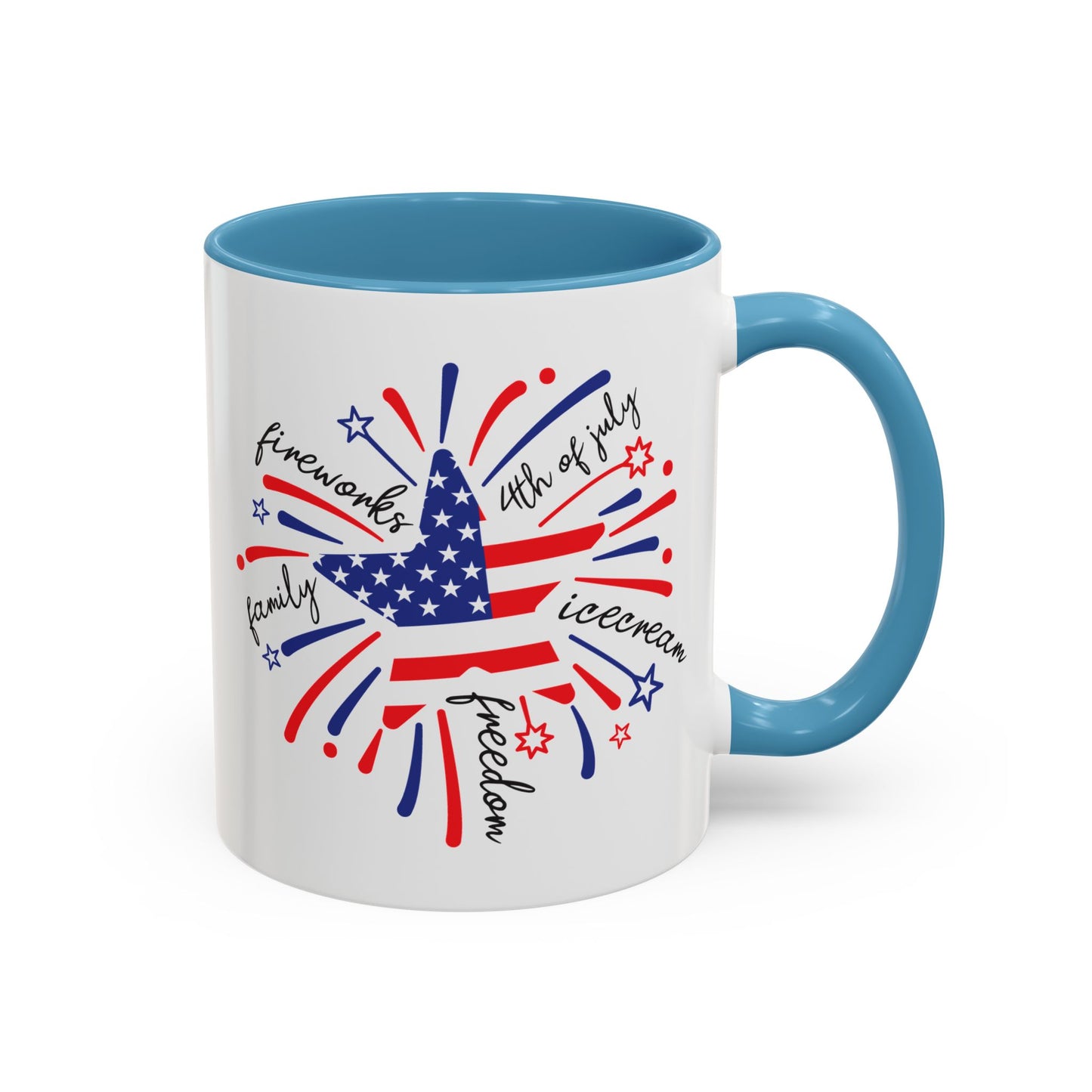 4th of July Mug - Star Flag Fireworks