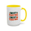 Christmas Mug - Green & Red Text Tree Presents