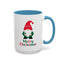 Christmas Mug - Merry Christmas Green & Red Text Gnome Candy Cane