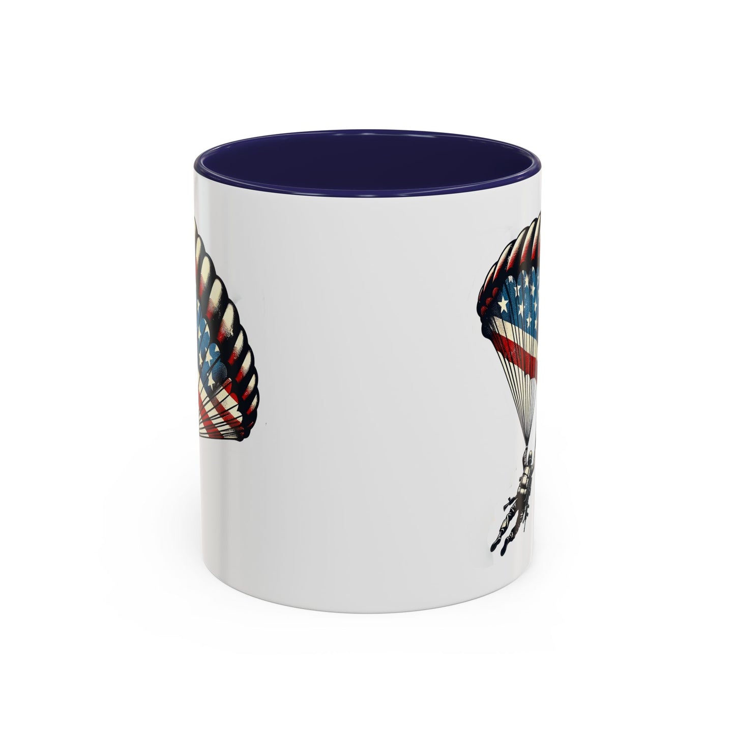 4th of July Mug - Airborne Soldier Parachute Flag