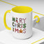 Christmas Mug - Merry Christmas Green Red & Gold Patterned Text