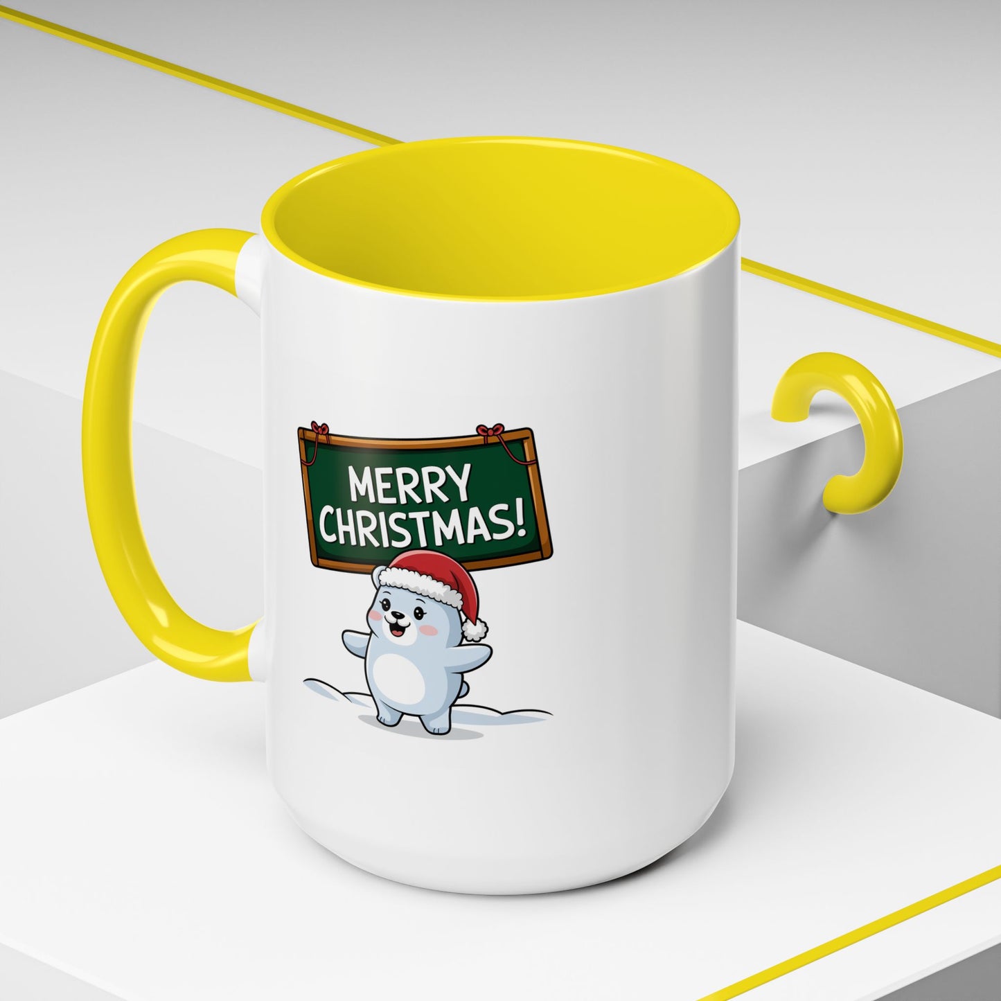 Christmas Mug - Merry Christmas White Text Seal Pup
