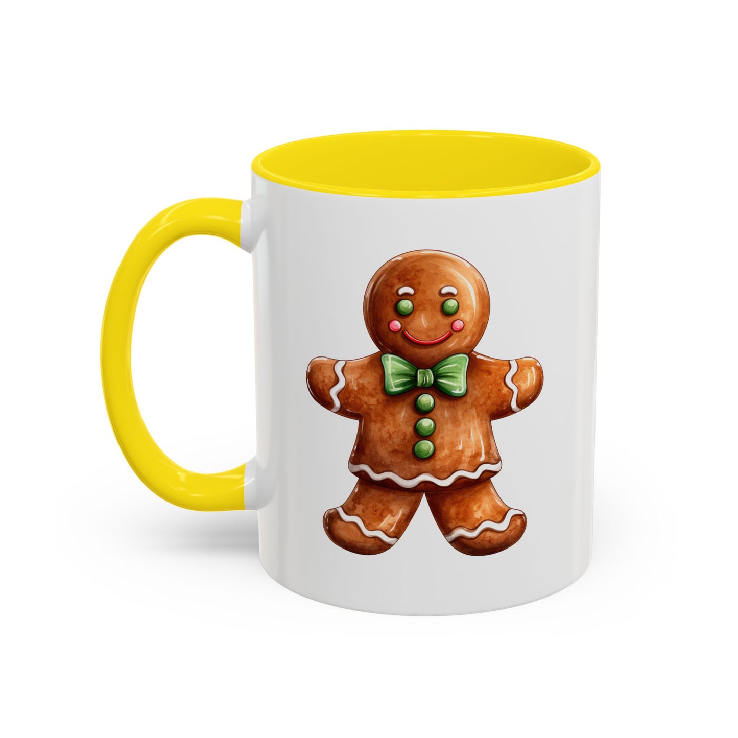 Christmas Mug - Gingerbread Man Green Bow