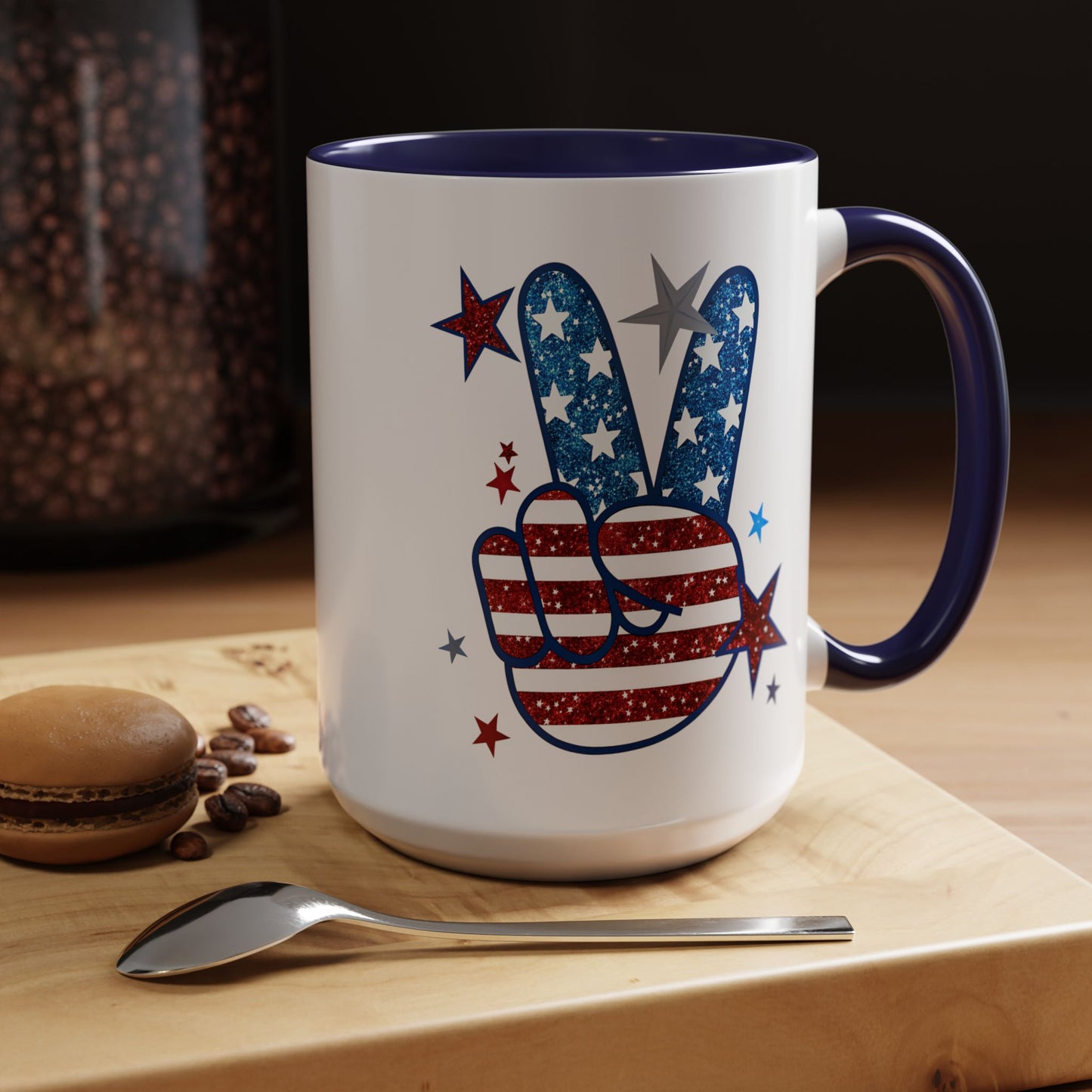 4th of July Mug - America Peace Sign