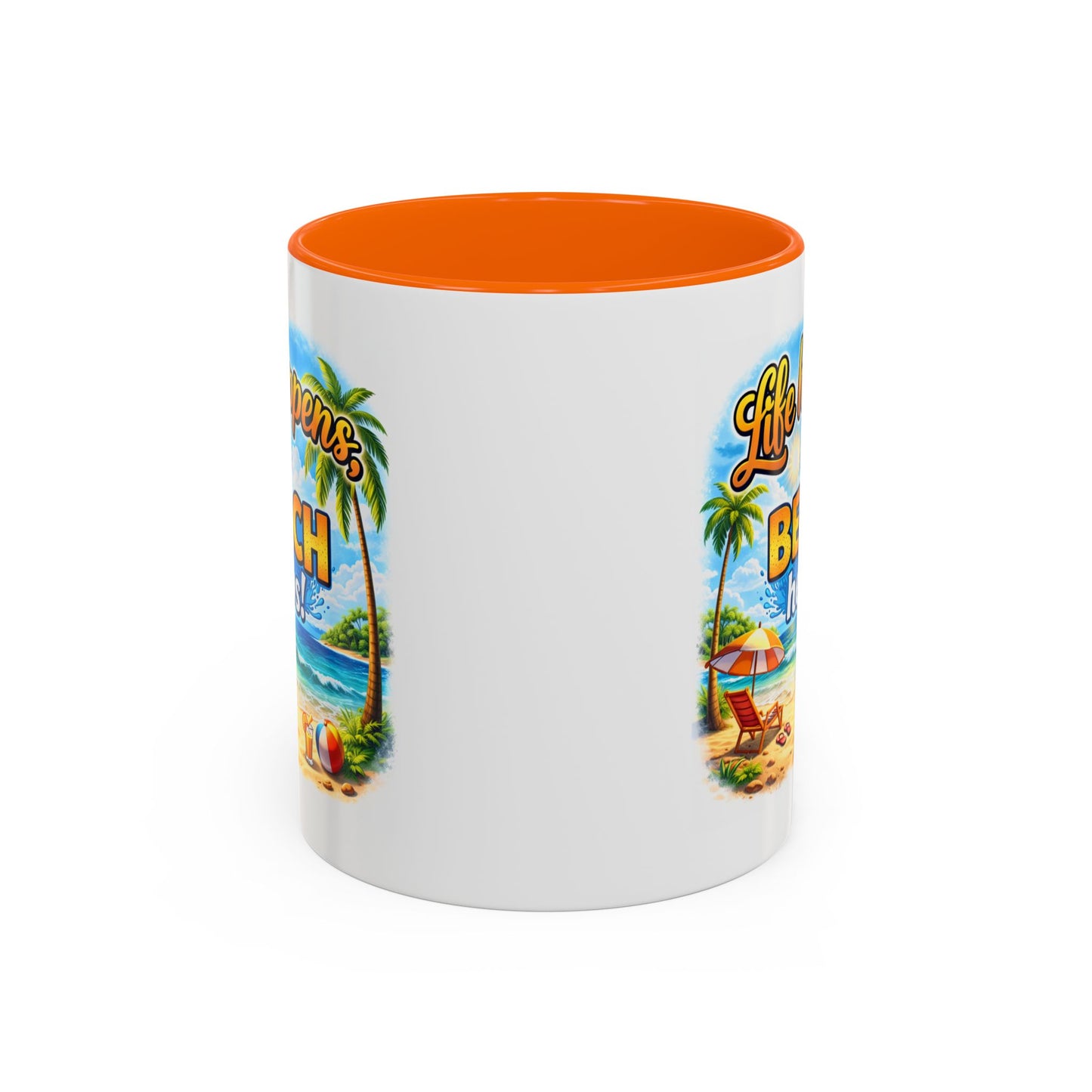 Humor Mug - Life Happens the beach Helps