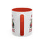 Christmas Mug - Merry Christmas Maroon Text Camper Trees Snowflakes