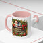 Christmas Mug - Merry Christmas Cream Text Santa Ok Light Bow Ornaments