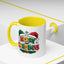Christmas Mug - Merry Christmas Red Yellow & Green Text Green & Red Hat