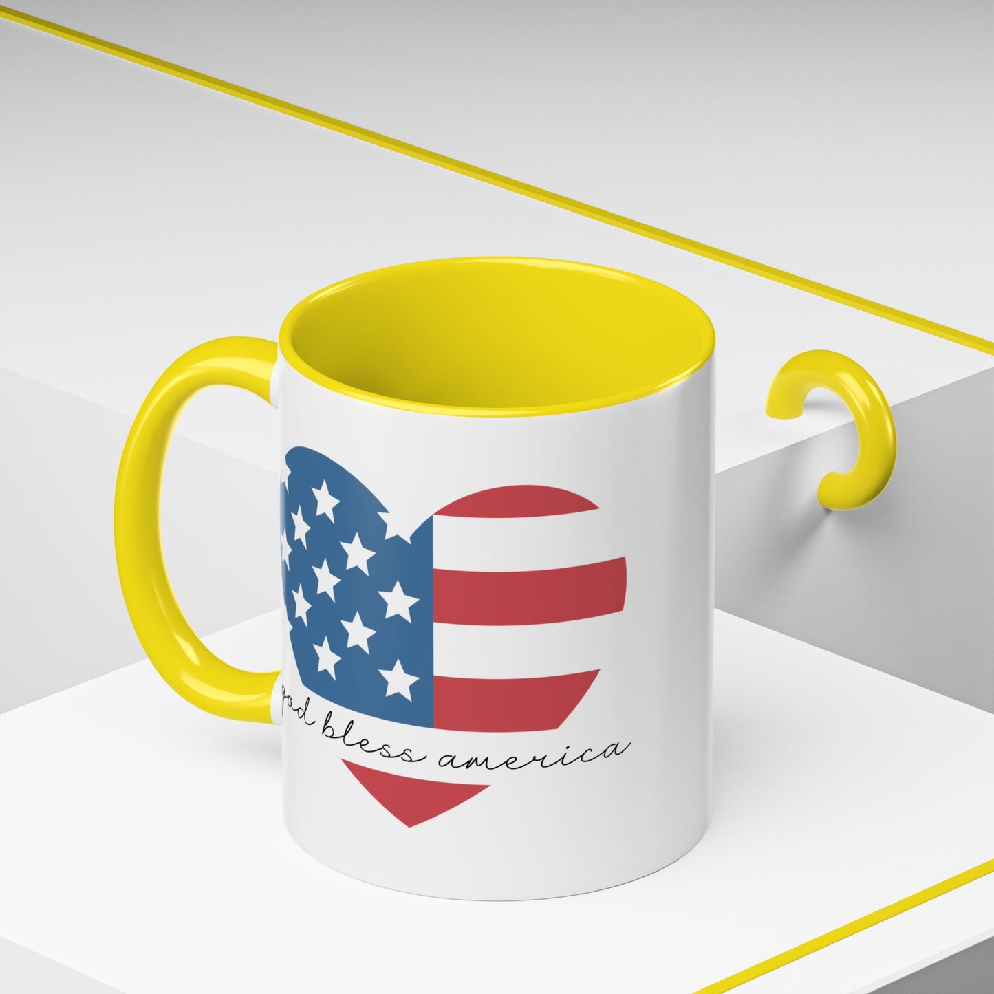 4th of July Mug - God Bless America Flag Heart