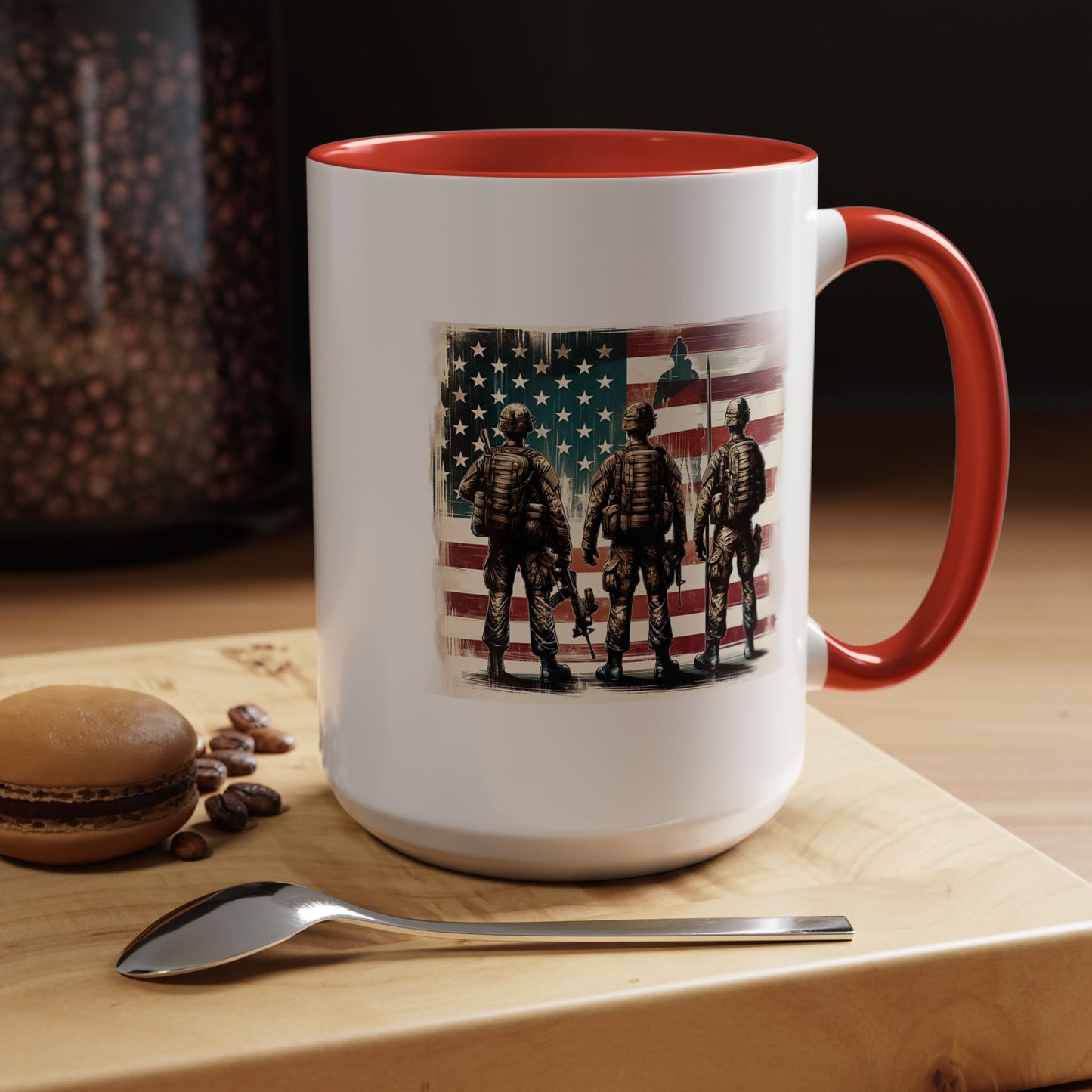 4th of July Mug - Soldiers American Flag