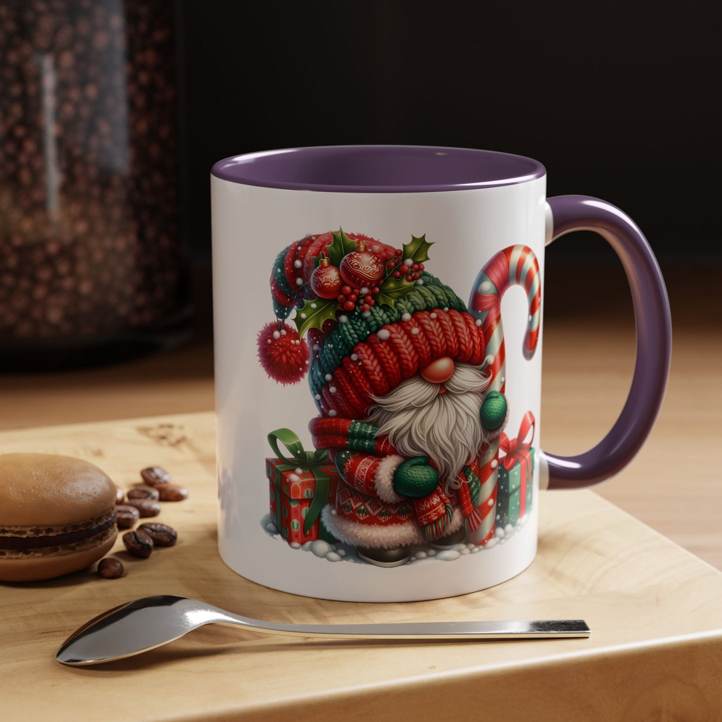 Christmas Mug - Gnome Candy Cane and Presents