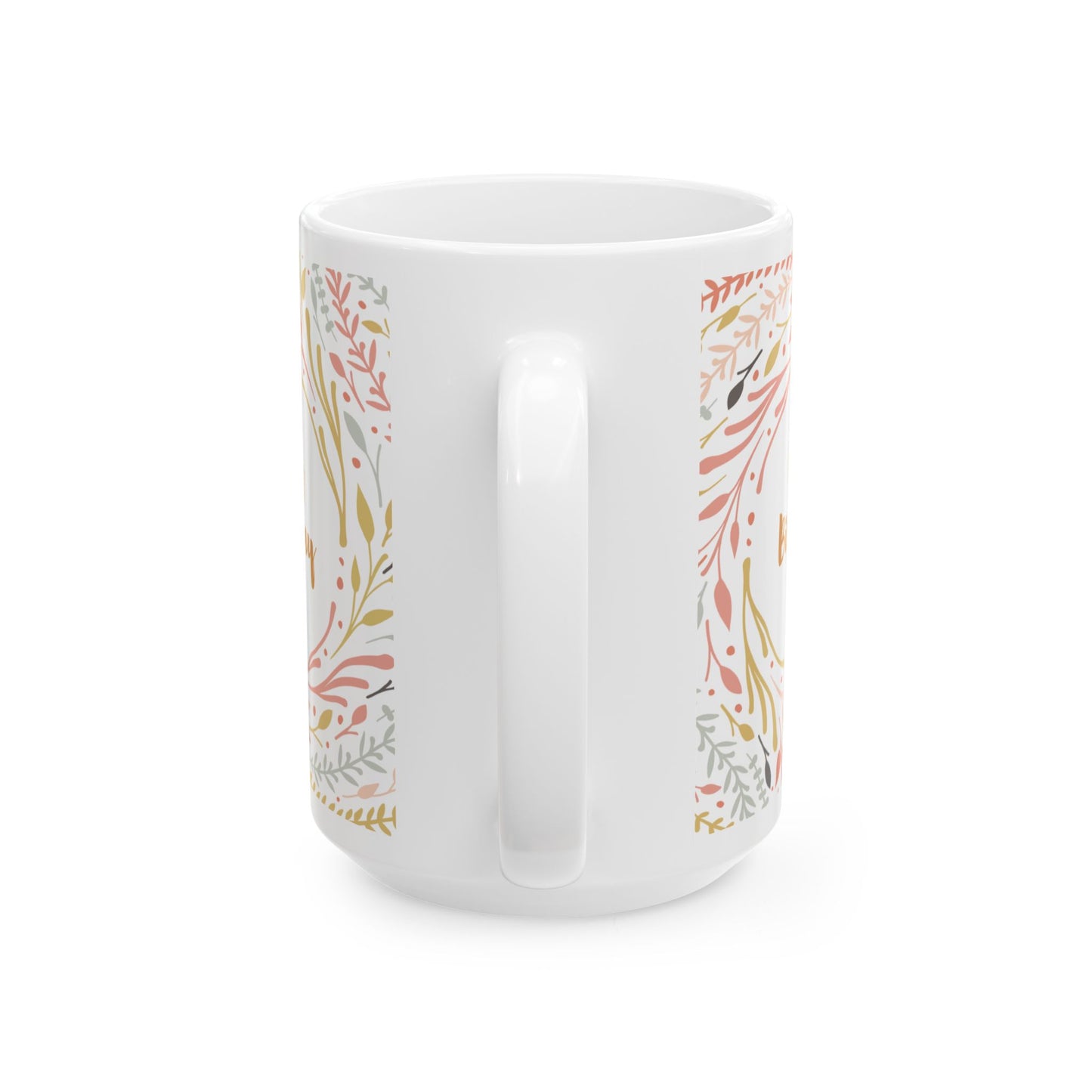 Birthday Mug - Happy Birthday Floral Circle