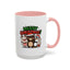 Christmas Mug - Merry Christmas Green & Red Text Cute Animals