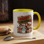 Christmas Mug - Merry Christmas Red & Green Text Reindeer Snowman