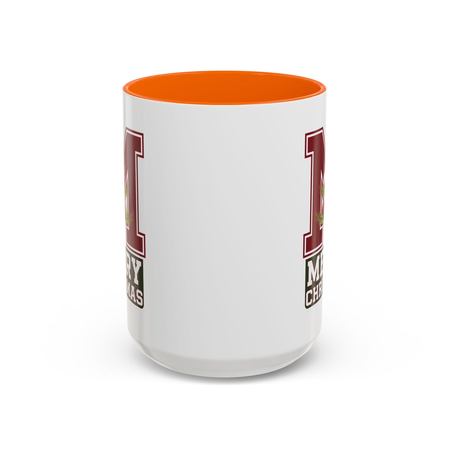 Christmas Mug - Merry Christmas White Green & Red College Text