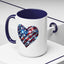 4th of July Mug - USA Sparkle Heart
