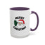 Christmas Mug - Merry Christmas Black Text Santa Tree