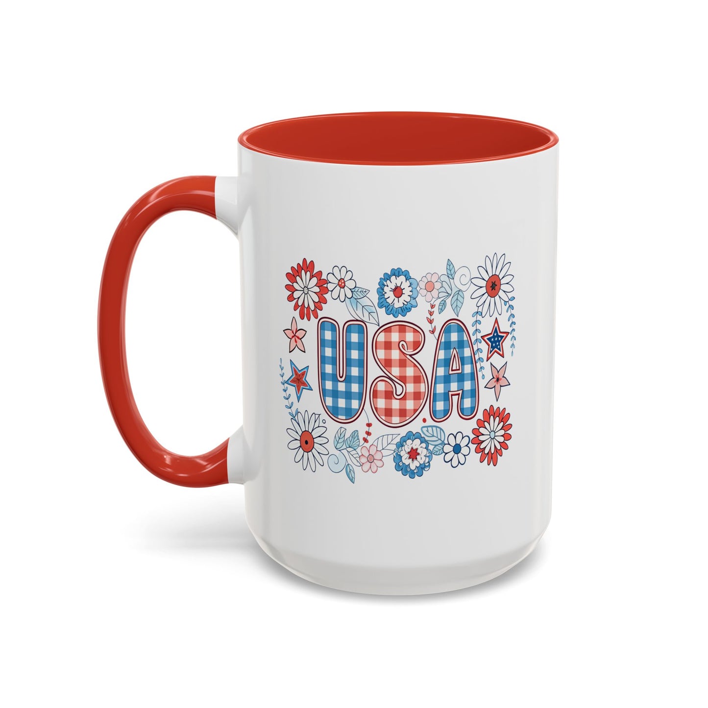 4th of July Mug - USA Preppy Floral