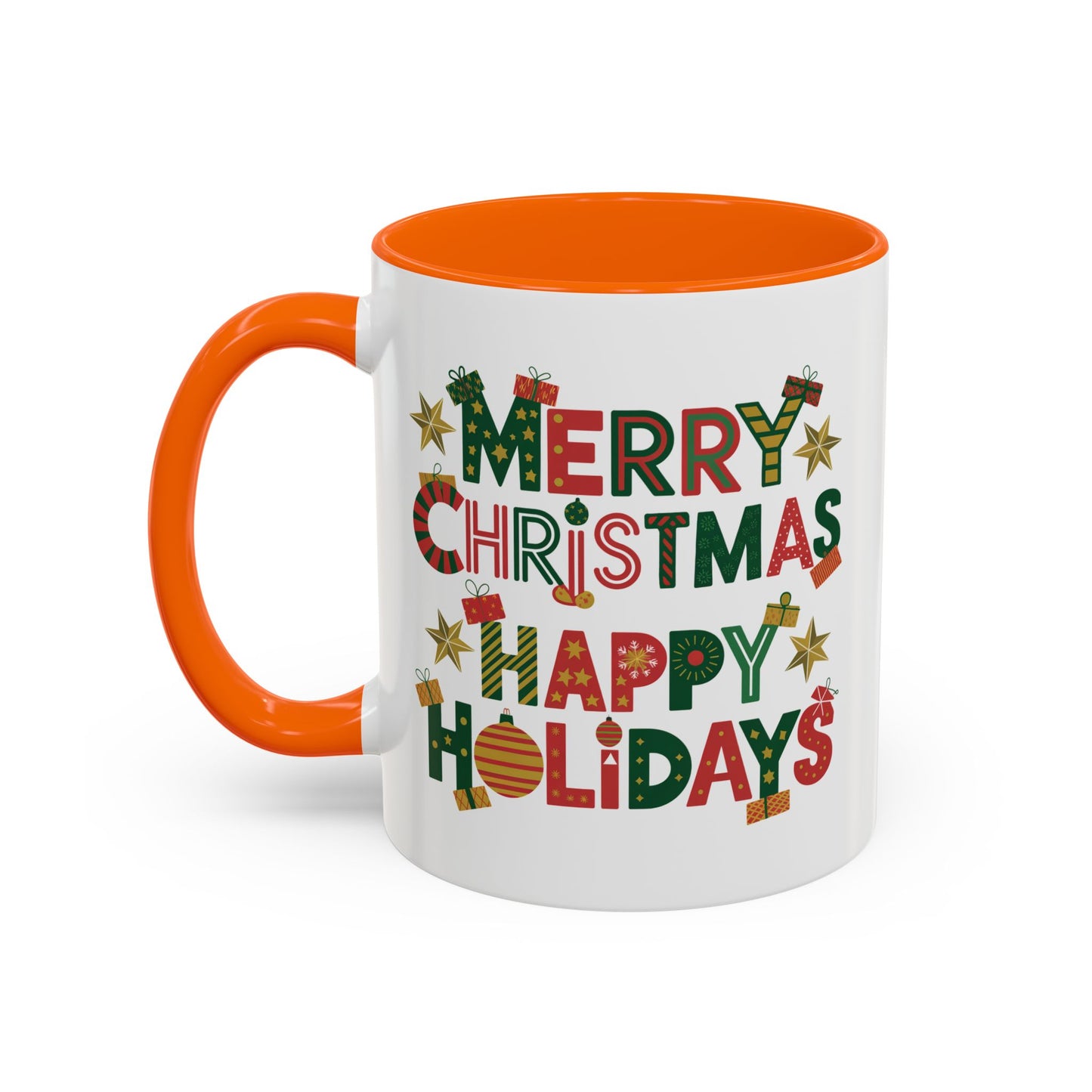 Christmas Mug - Merry Christmas Happy Holidays Decorative Text