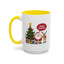 Christmas Mug - Happy Holidays Callout Santa Tree Presents Reindeer