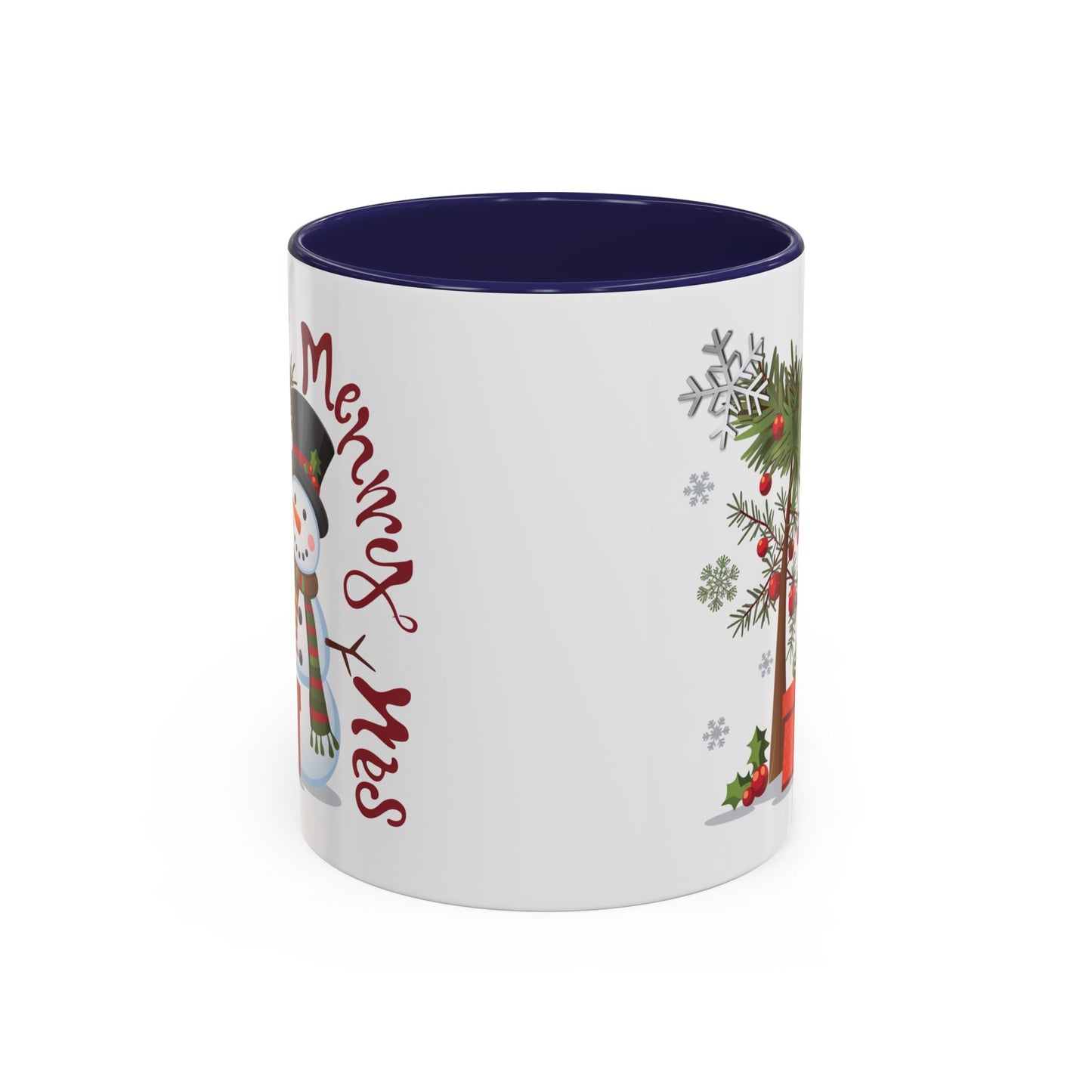 Christmas Mug - Merry Xmas Snowman Tree Present