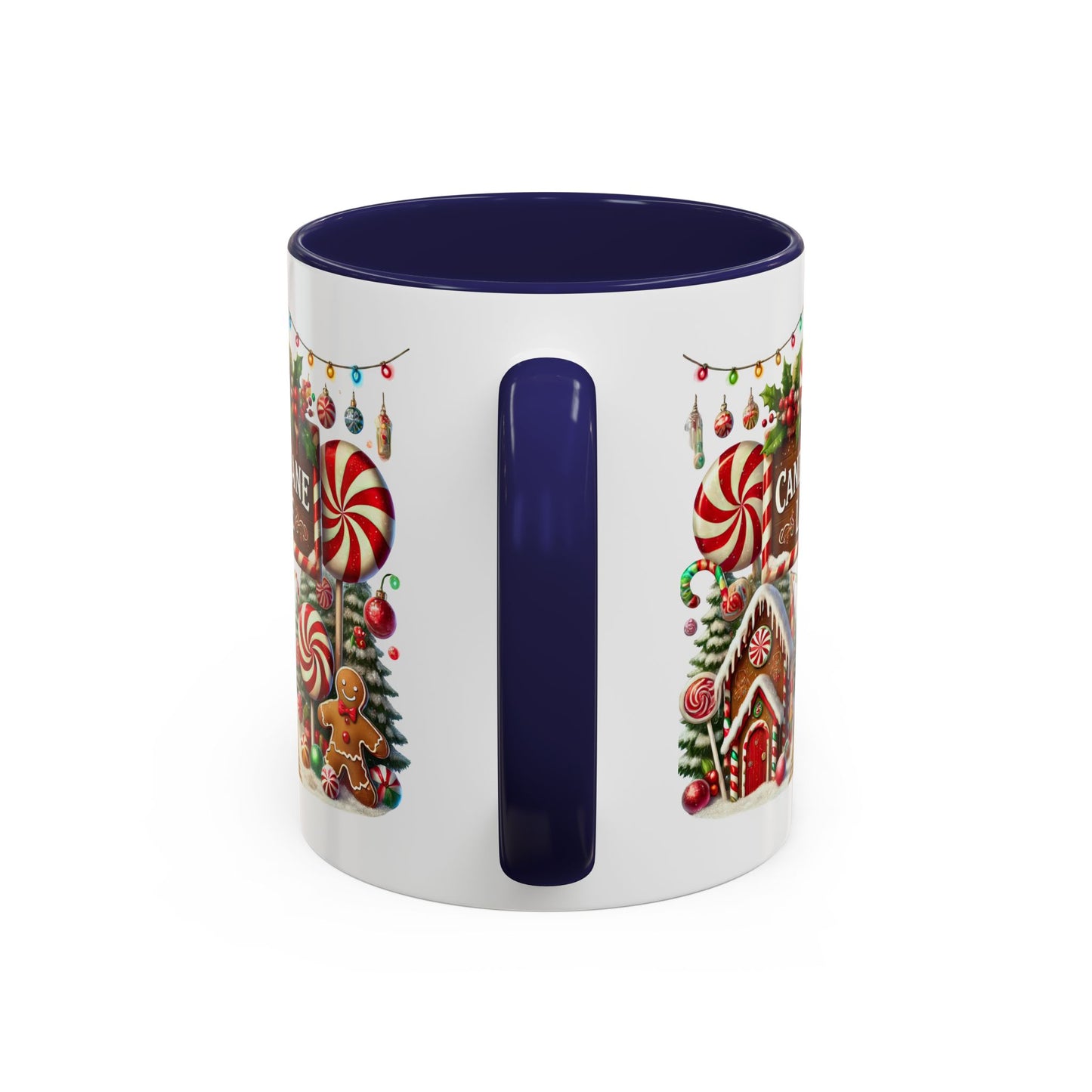 Christmas Mug - Candy Cane Lane White Text Ornaments Candy