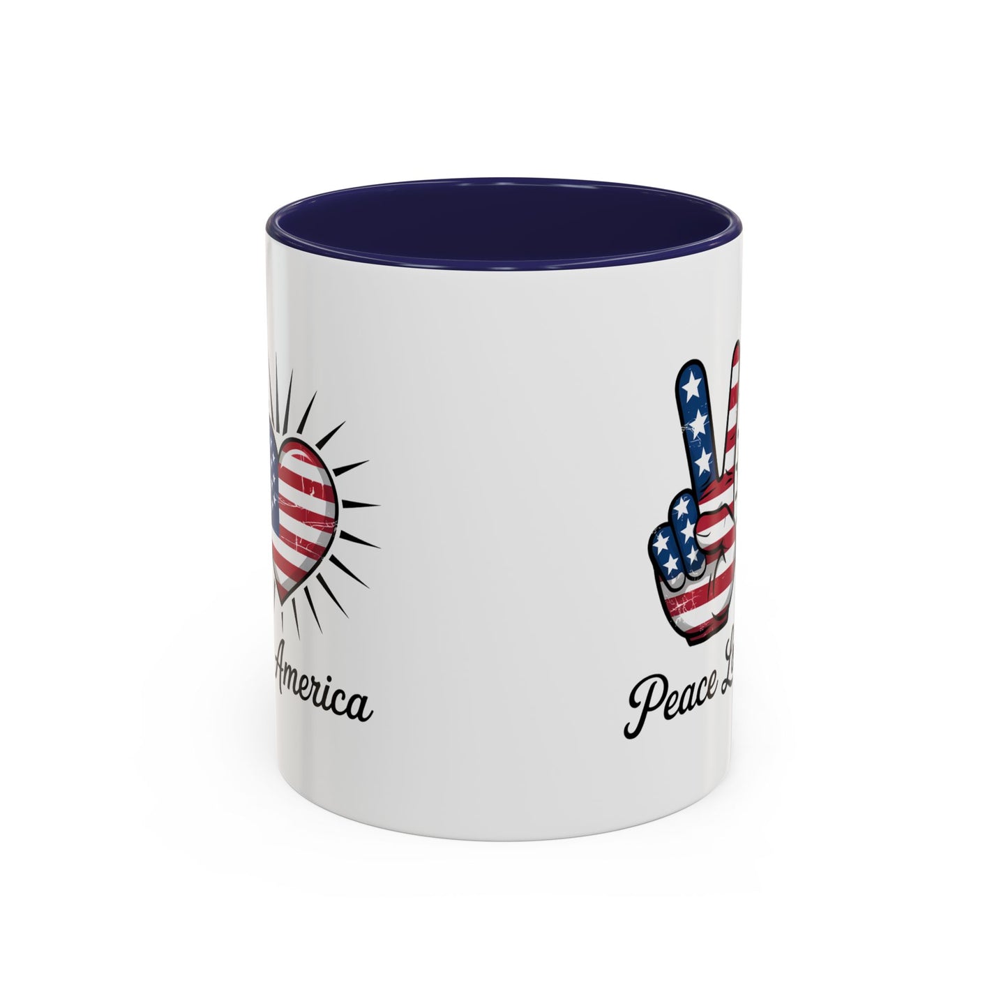 4th of July Mug - Peace Love America