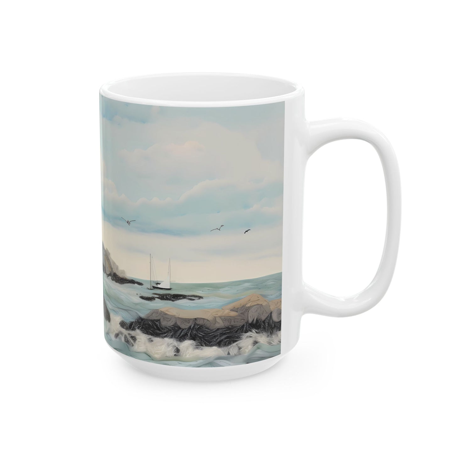 Artistic Mug - Felted Lighthouse 3