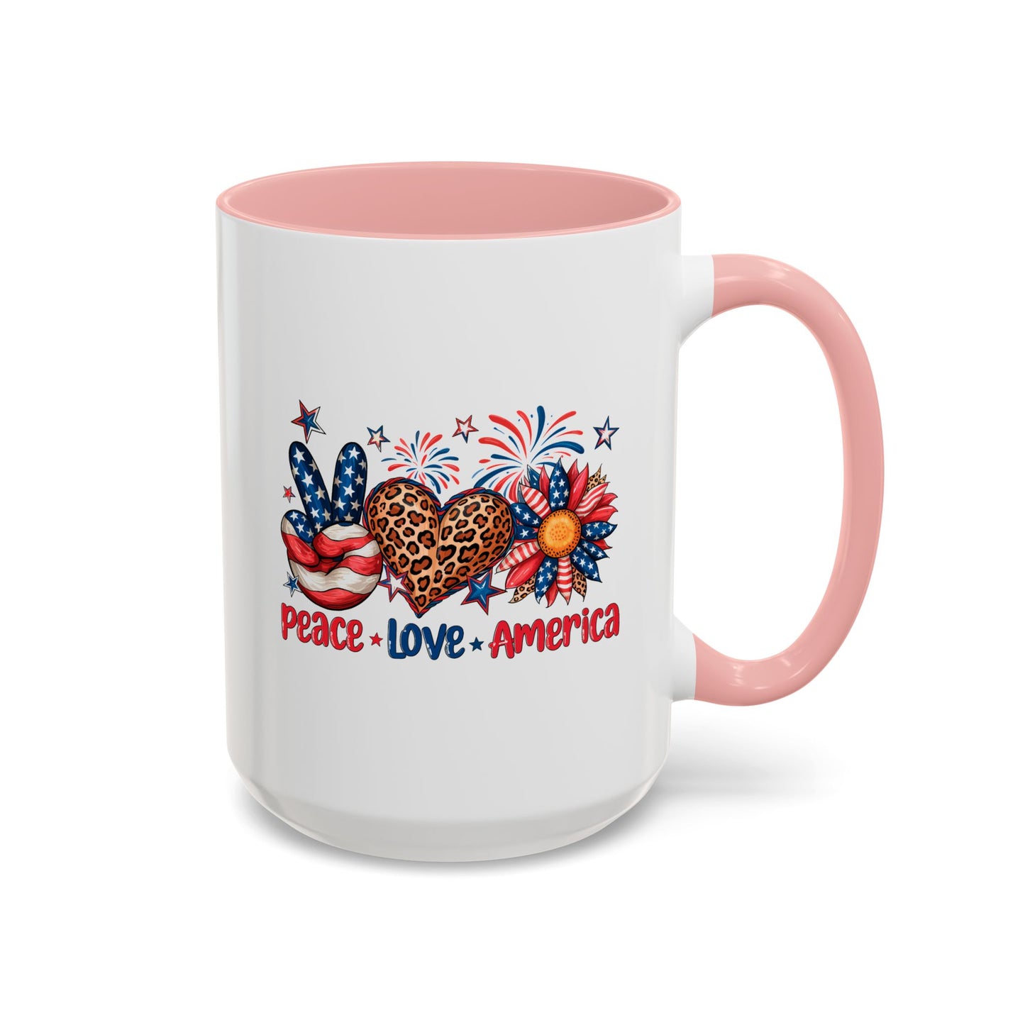 4th of July Mug - Peace Love America