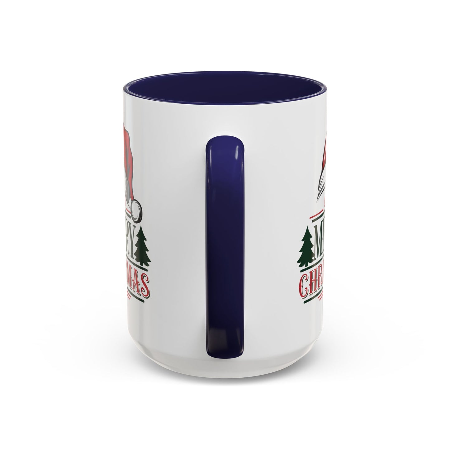 Christmas Mug - Merry Christmas Green & Red Text Red Hat