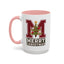 Christmas Mug - Merry Christmas White Green & Red College Text