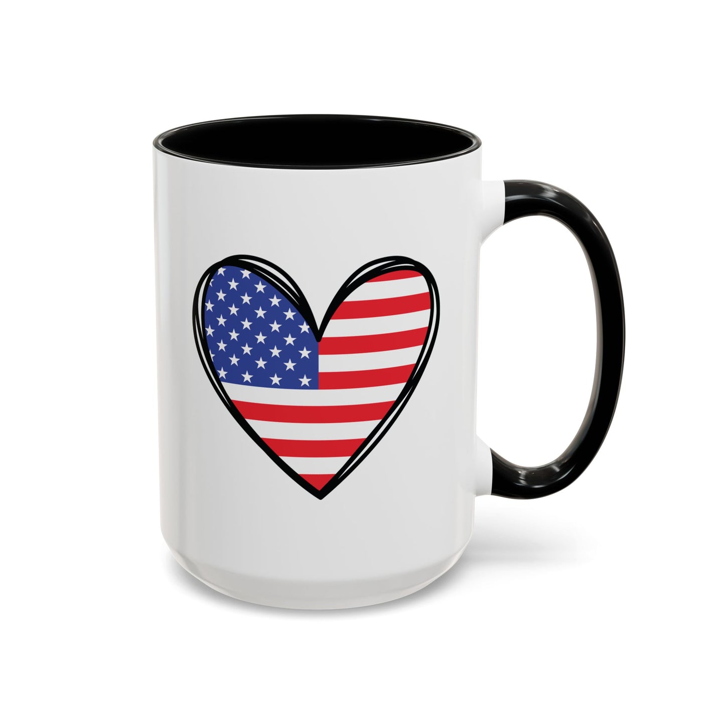 4th of July Mug - USA Flag Heart